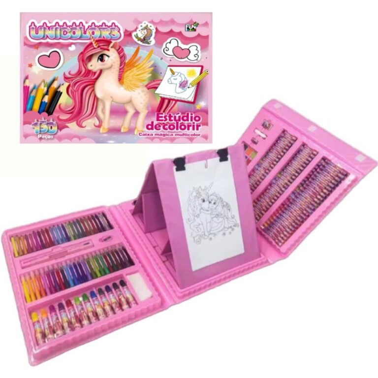 Estojo Maleta de Pintura Para Crianças Com Desenh