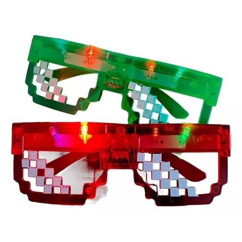 Óculos Led Formato Pixels Para Festas Pisca Balad