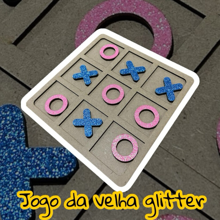 Kit 6 Unid. Jogo da Velha Glitter MDF Ideal para F