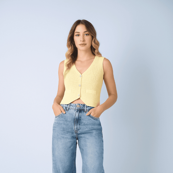 Colete Tricot Modal Alfaiataria Texturizado