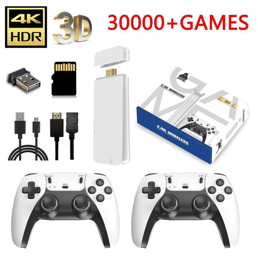 2025 NOVO Vídeo Game Stick M15 Pro 4k 64gb Hdmi Com 2 Controles Se Fio +20mil Jogos
