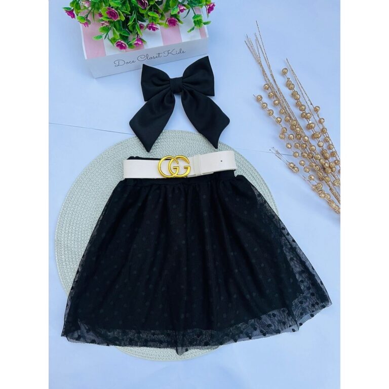 Saias infantil Tule menina moda evangélica saia d