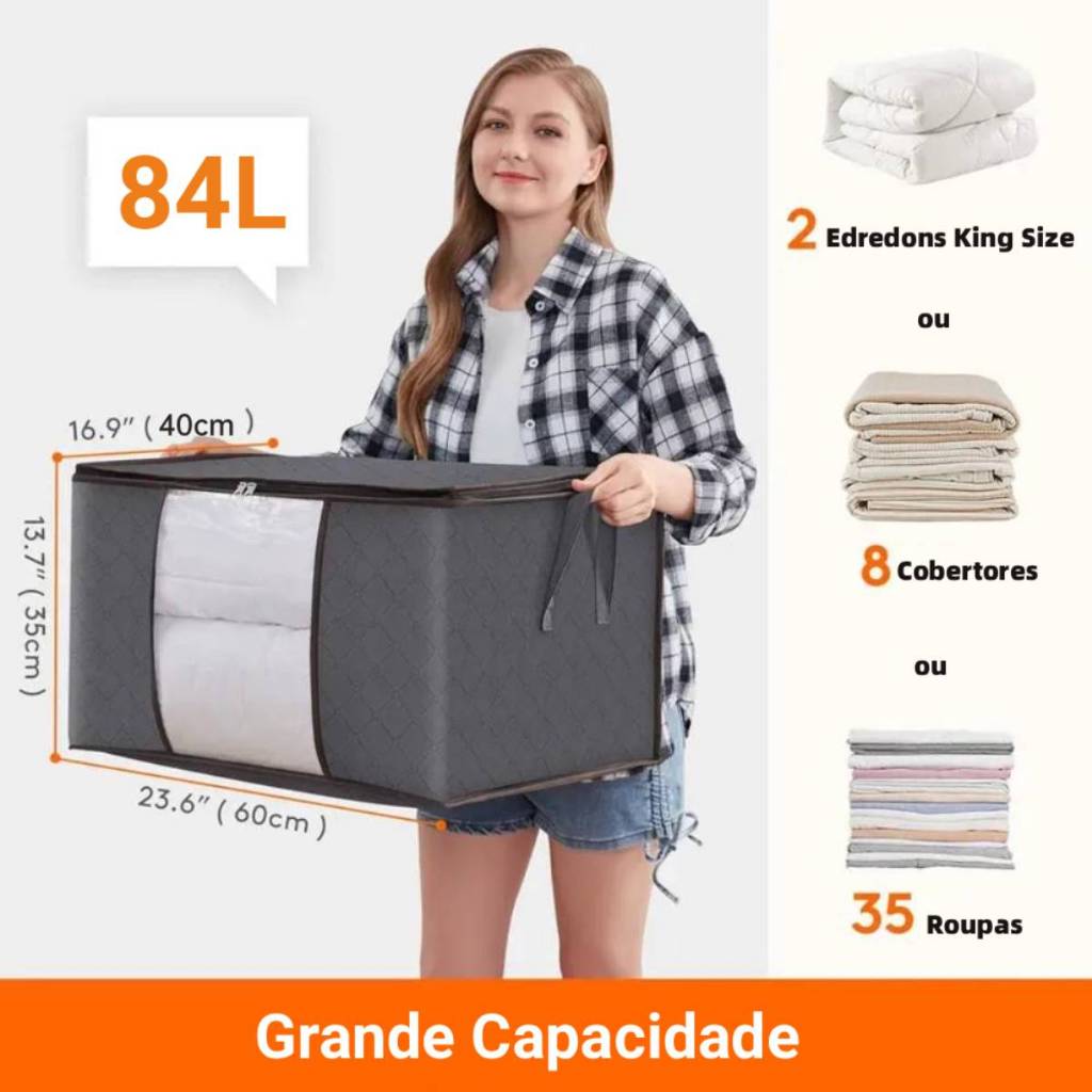 Saco Organizador para Cobertor Caixa Organizadora Casaco Guarda Roupa Grande Caixa de Anti-Poeira Mu