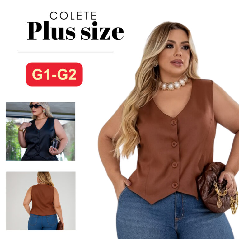 Camiseta Colete Alfaiataria Plus Size Botão Candy