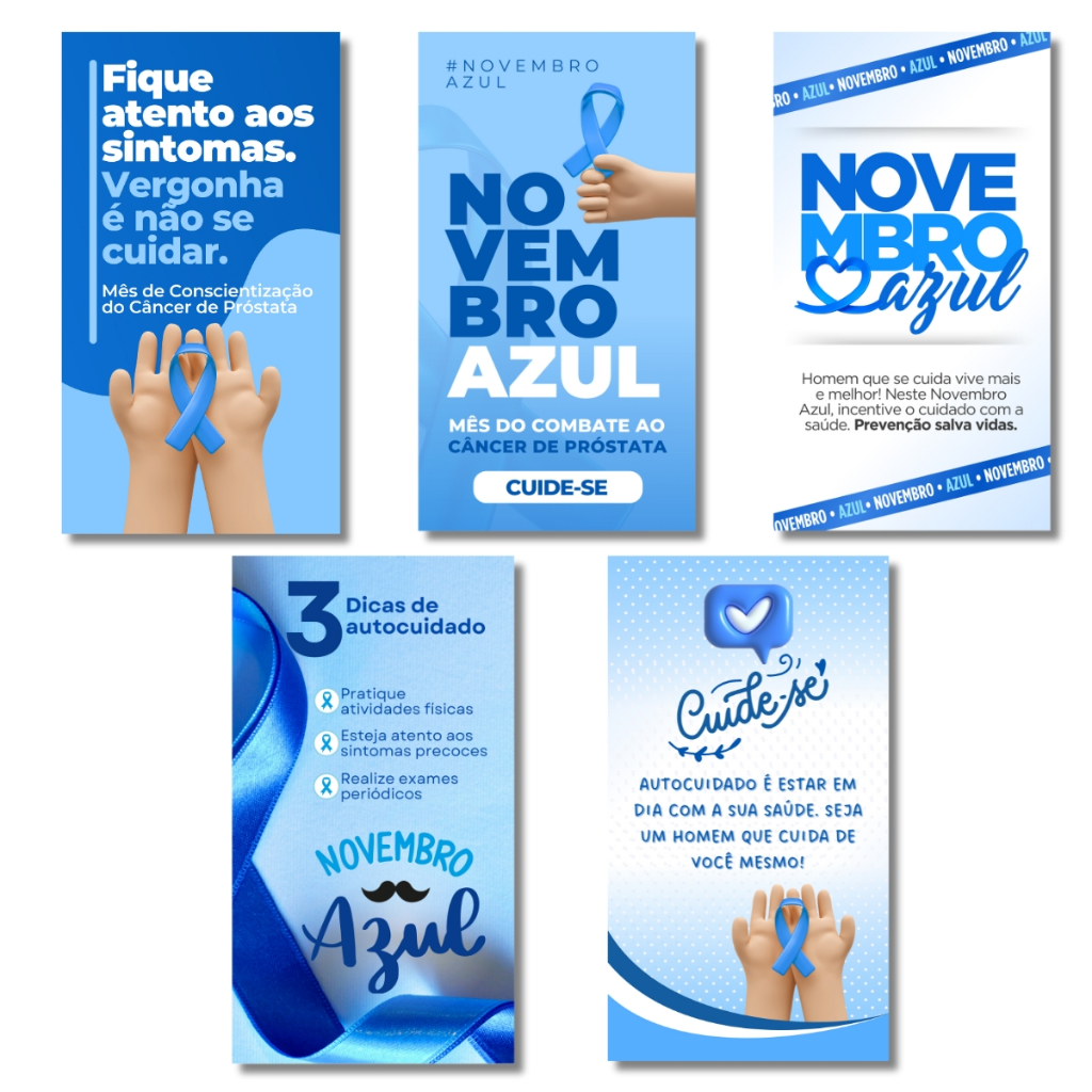 50 ou 100 Cartões Mensagens Novembro Azul 5×9 cm – Pronta Entrega – Envio Rápido