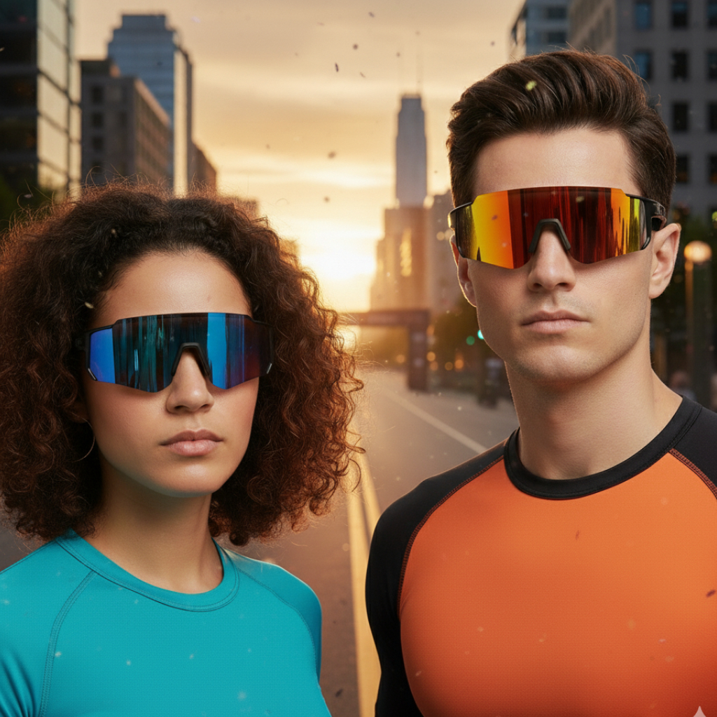 Óculos de Sol Esportivo Uv400 Unissex Para Esportes Ao Ar Livre-De Sol À Prova De Vento
