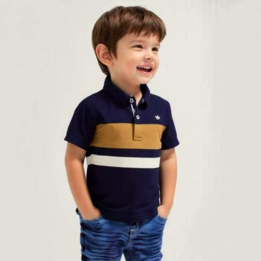 Camisa Gola Polo Bebê Menino | Algodão Premium |