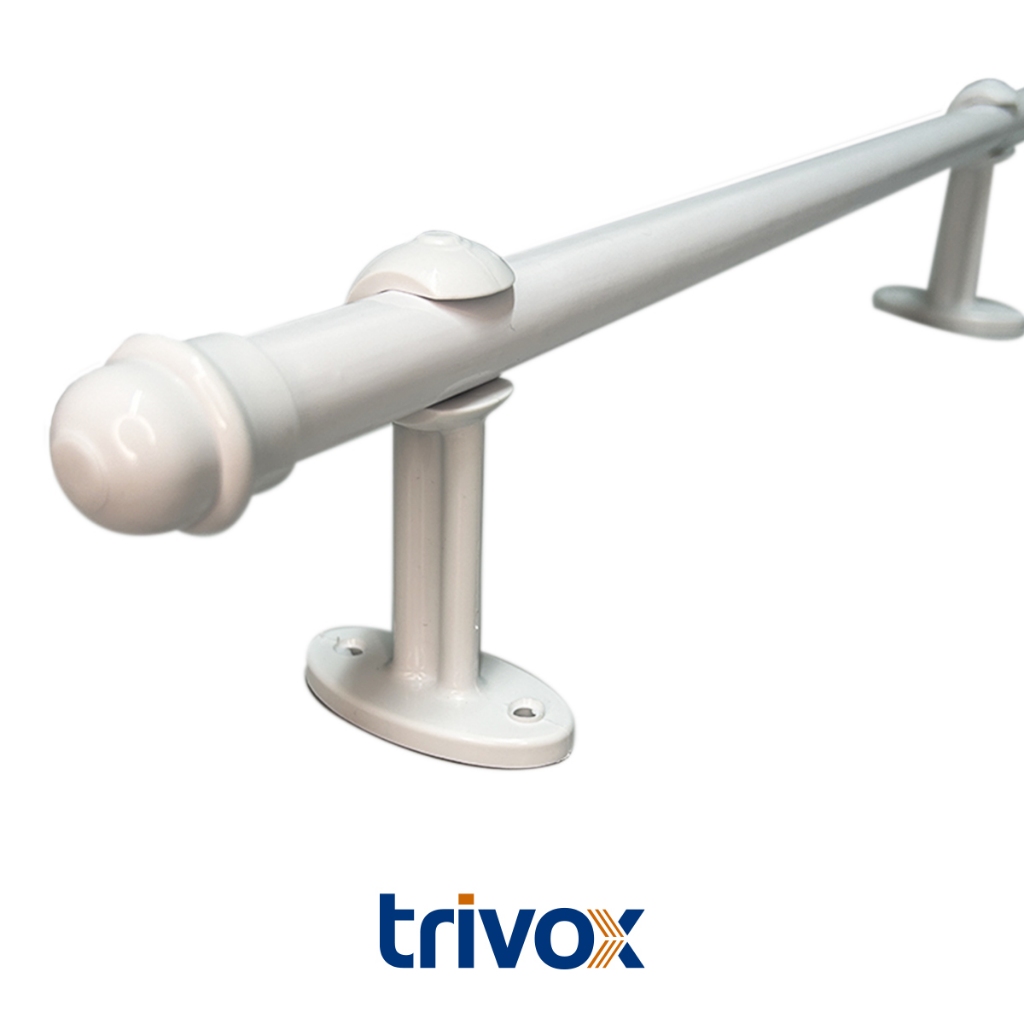 Kit Varão de Madeira Para Cortina Simples 1,50 Metros 19mm com Ponteira e Suporte – Com Emenda