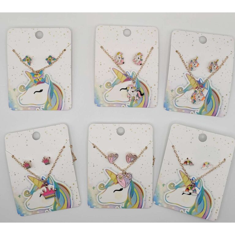 KIT 4  CARTELA DE Colar +Brinco Conjunto Infantil 