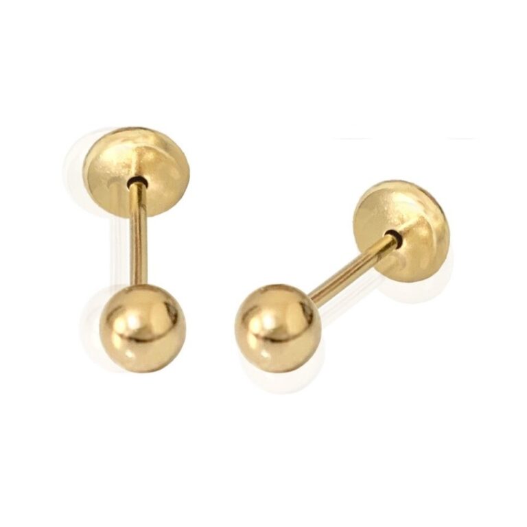 Brinco Infantil Segundo Furo mini Bolinha 3mm Tarr