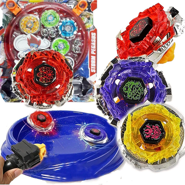 Kit 4 Beyblade Metal Com Led Luz + 2 Lançadores +