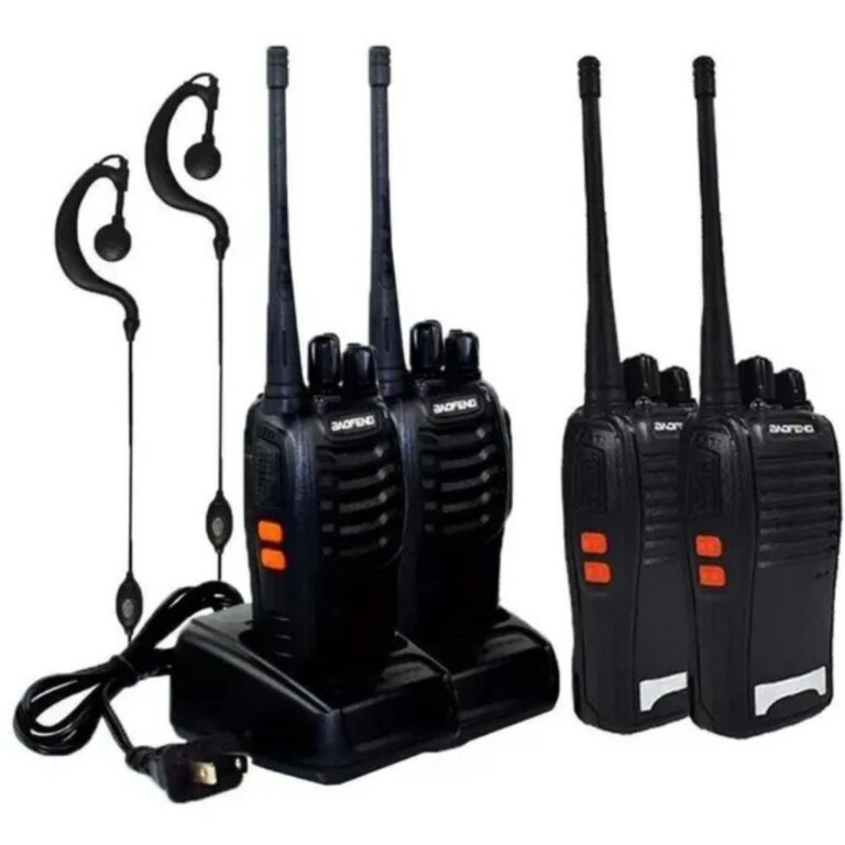 Kit 4 Rádio Comunicador Walk Talk Baofeng 777s co