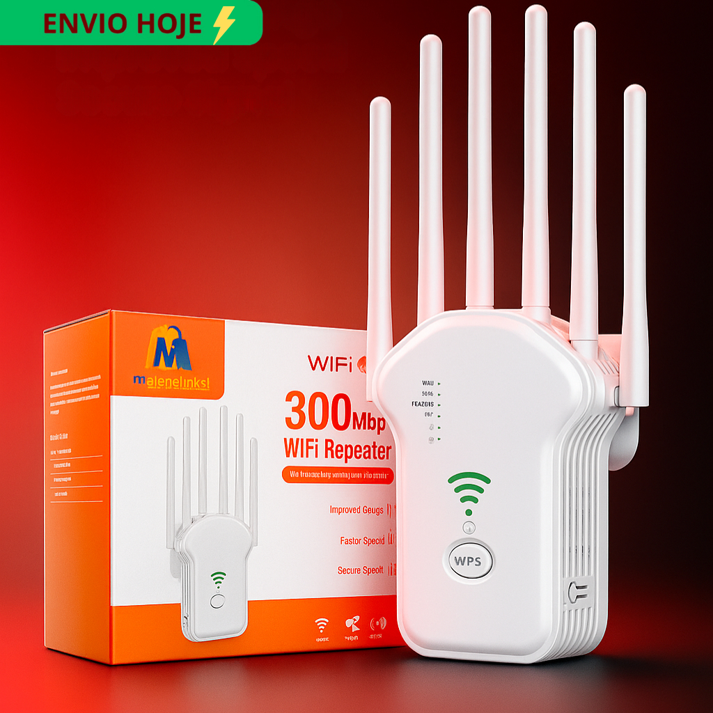 Repetidor e Roteador Wifi 6 Antenas Amplificador De Sinal Ultra Rápido