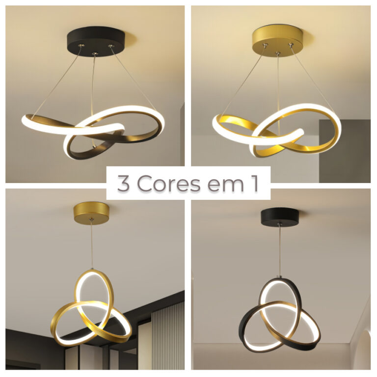 Luminária Pendente de Teto Led Moderna Lustre par