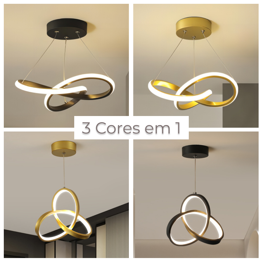 Luminária Pendente de Teto Led Moderna Lustre para Corredor Sala Quarto Cozinha