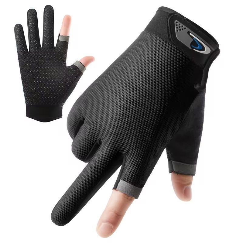 KIT 1 – 2 Pares Luvas de Ciclismo com Vazamento de Dois Dedos e Protetor Solar para Pesca e Retirada