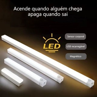 Lâmpada noturna LED com sensor sem fio USB recarr