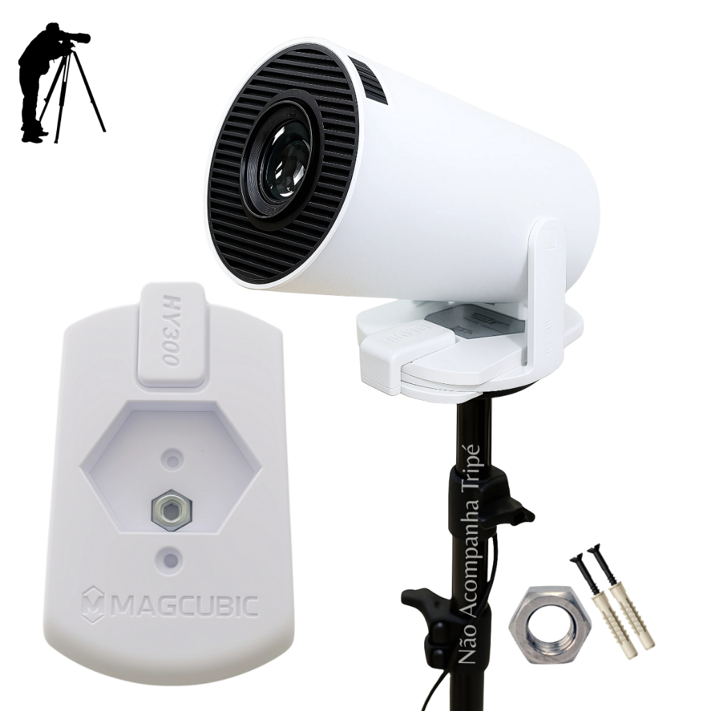 Suporte Para Projetor HY300 parede Teto Tripé Para Magcubic 300 e Kit Parafusos Salange Envio Imedia
