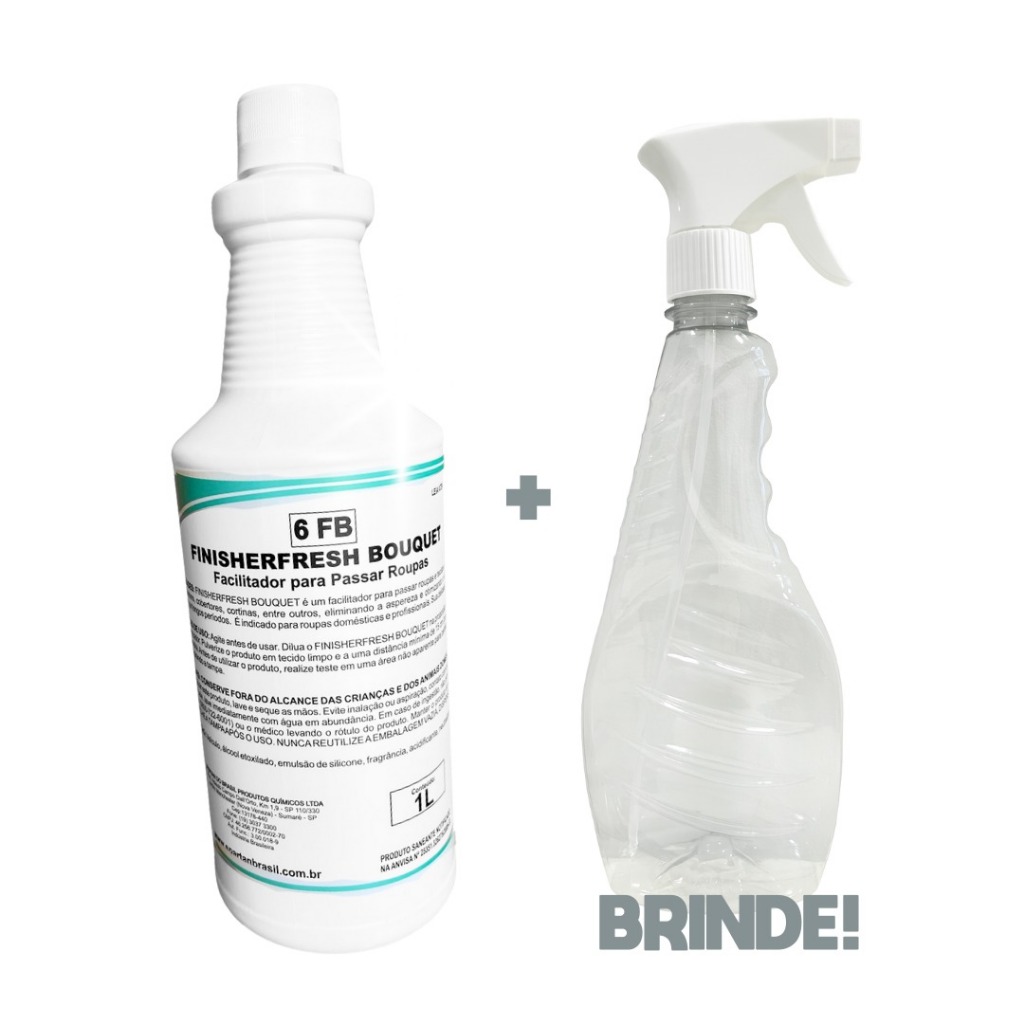 Cheiro de Rica Finisherfresh Bouquet 1L faz 10L Brinde Facilitador de Passar Roupas Cheiro de Hotel