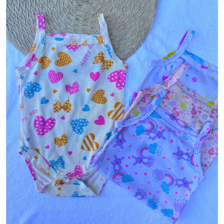 Kit 3 Body Regata Sem Manga Liso Infantil Bebê Me