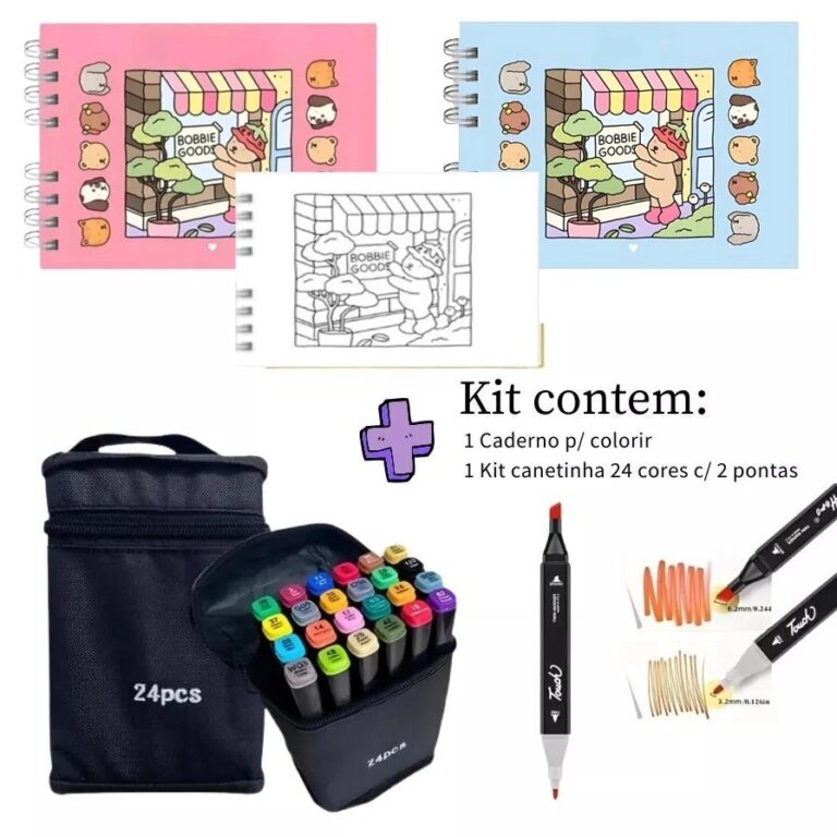 kit Livro de colorir capa  50 páginas  + 24/36/48