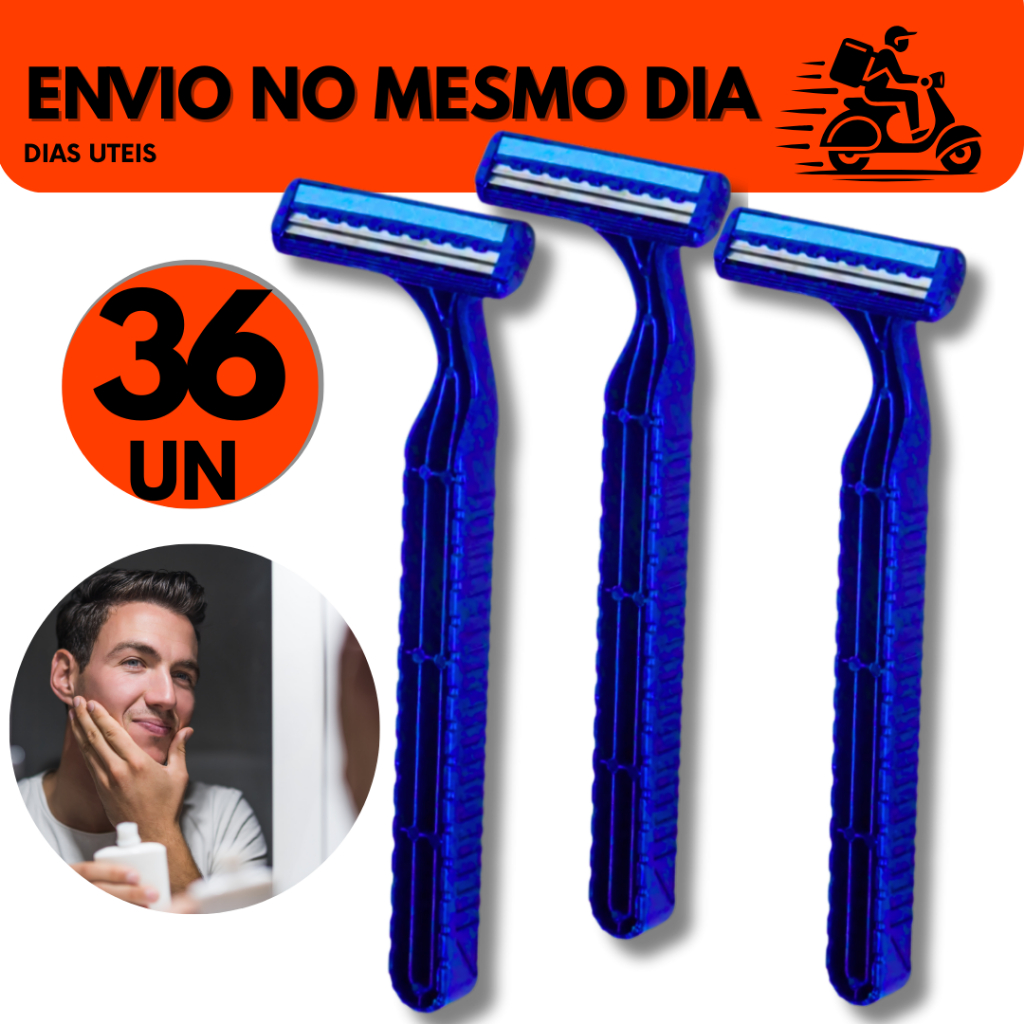 Kit 36 Un Prestobarba Aparelho de Barbear 3 Lâminas Com Fita Lubrificante Kit Com 36 Barbeadores Des