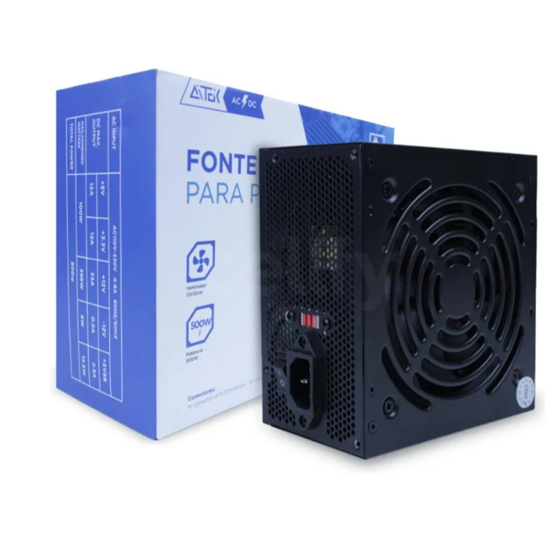 Fonte De Alimentação Gamer P/ Computador Pc Atx 500w Bivolt