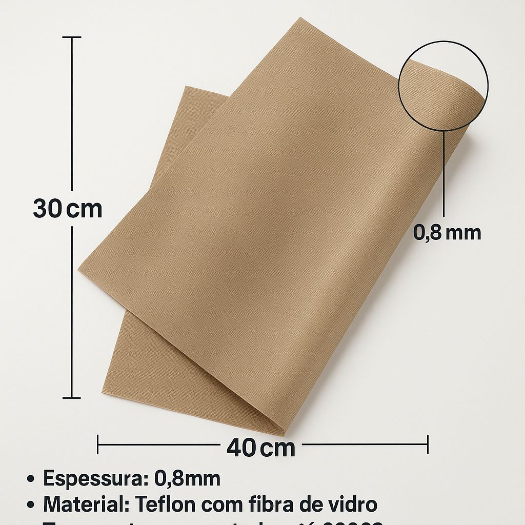 Manta Folha Teflon 30×40 Sem Adesivo Sublimação Prensa Térmica