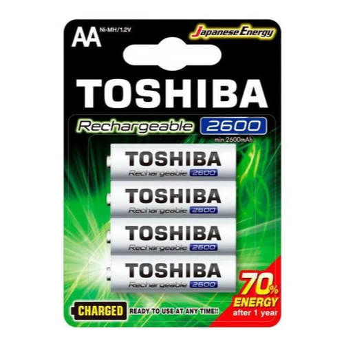 Pilha Recarregavel Aa 1,2v 2600mah Tnh6gae Toshiba