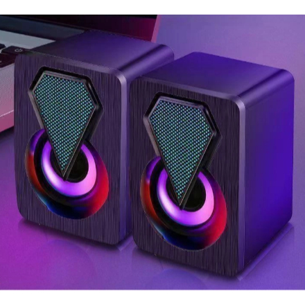 Caixa de som Pc Gamer Com Luz RGB Estéreo 2.0 Par