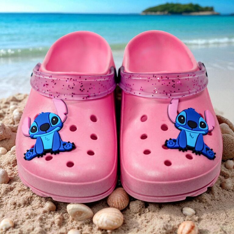 Babuche Menina Infantil Stitch Sandália Rosa Leve