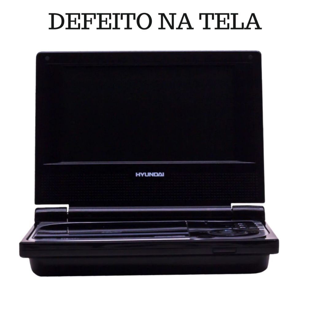 (DEFEITO NA TELA) DVD PLAYER PORTÁTIL reprodutor de CD HYUNDAI HY-9921PDVD COM TELA 7 – leia a descr
