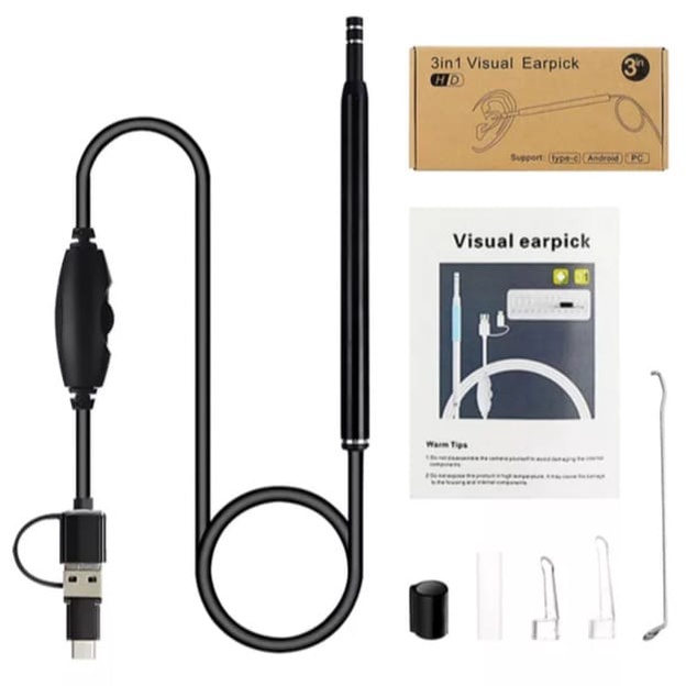 Camera Endoscopio Otoscopio Ver Limpar Ouvido No C