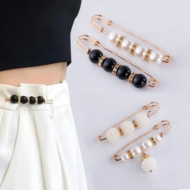 KIT 4/5/6PCS  Broche de luxo Alfinete de Segurança Pérola e Strass