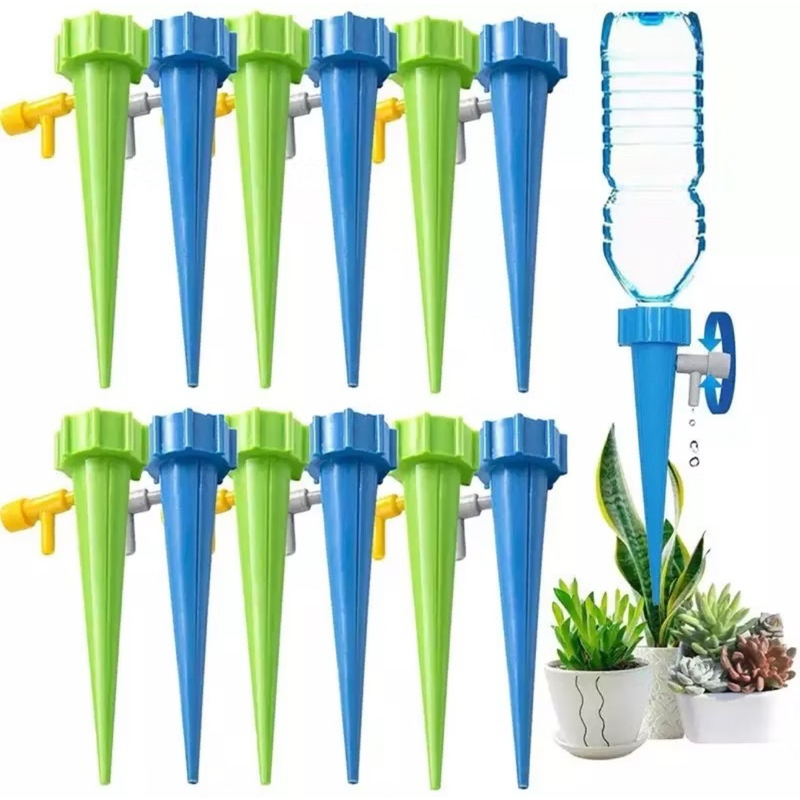 Kit Com 6/12 /24Gotejador Irrigador Acoplável Em Garrafa Pet Jardim Dosador Vaso Em Garrafa