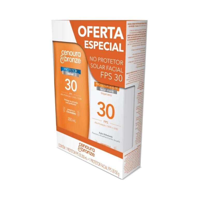 Kit Protetor Solar Cenoura E Bronze Facial FPS 30 