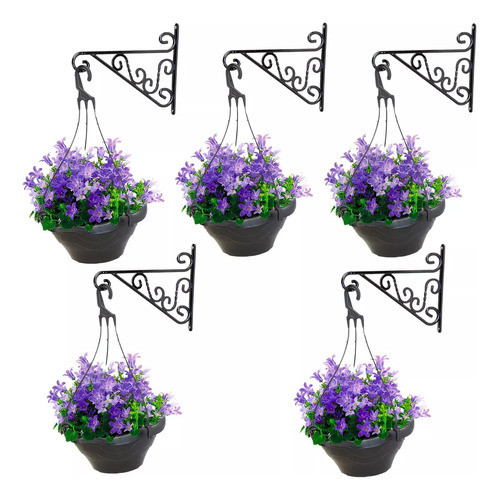 Kit 1/2/3/4/5 Suportes Mão Francesa Preto para Va