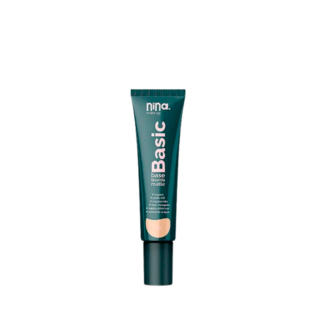 Base Líquida Hyaluronic Matte – Nina Make Up – (30ml)