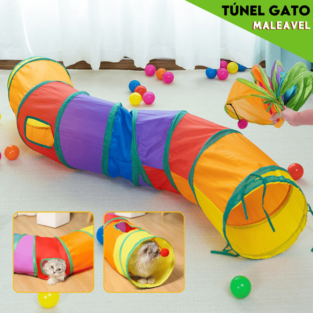 Tunel Brinquedo Labirinto Colorido Para Pets Dobrável – Nosso Lar