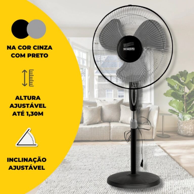 Ventilador Coluna 130cm Ajuste De Altura e Inclina