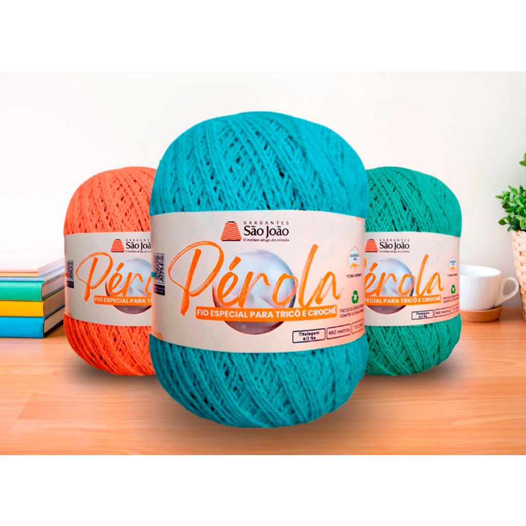 Kit com 3 linhas Pérola, Fio 2.Atenção nas variações Informar as cores assim que fizer o pedido ou m