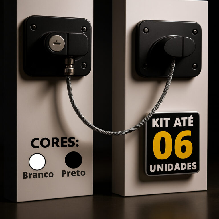 Kit Trava de Porta de Armário Tranca Cadeado Segu