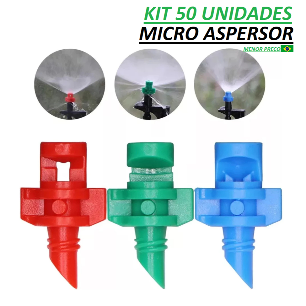 Kit 50 Micro Aspersor de Irrigação Jardinagem Planta