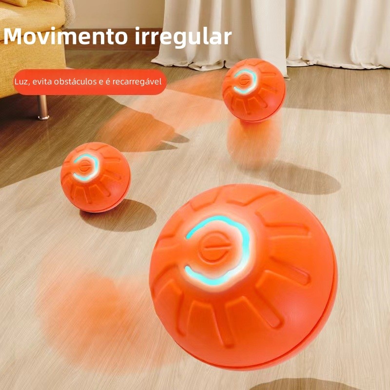 Bolinha Eletrônica Automática para Cachorro | Brinquedo Ativo Recarregável USB | Movimento Aleatório