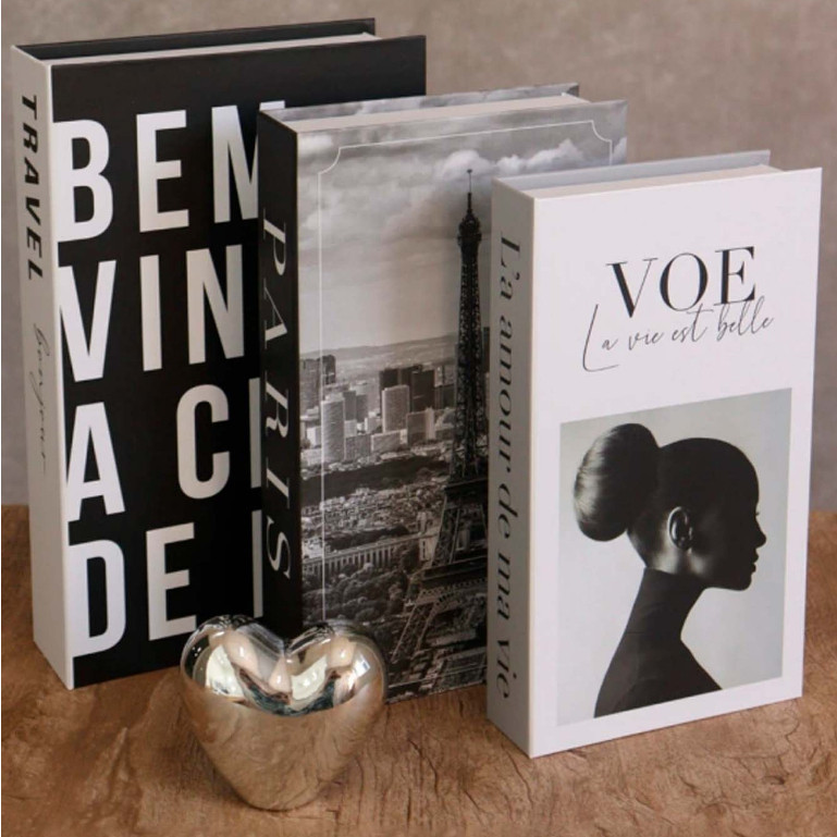Conjunto de Caixa Decorativa Livro Organizadora Pa