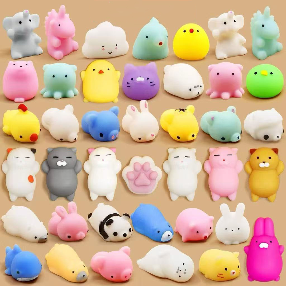 Kit10/kit20 Mini Squishy Mochi Bichinho Macio De ApertarAnti Stress para Criança e Adulto