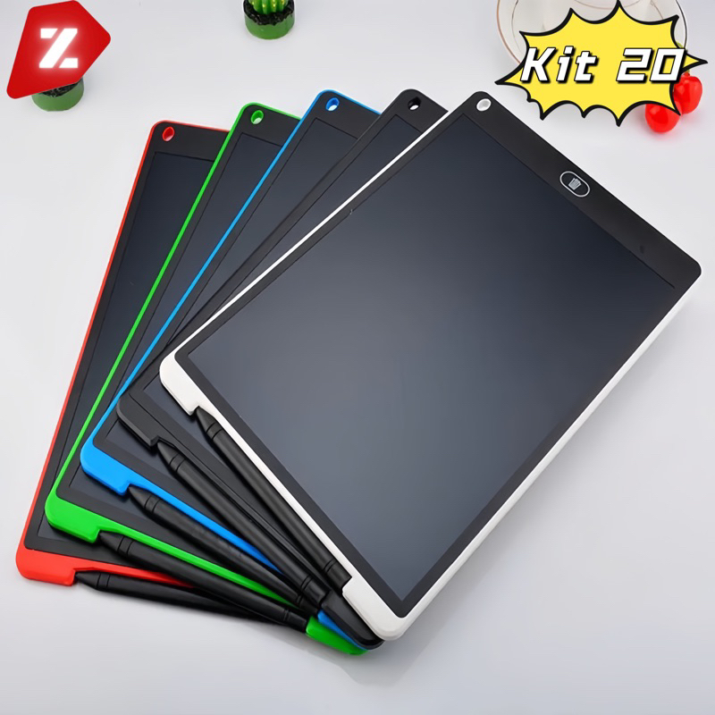Kit 20 Lousa Mágica Infantil Tablet LCD 8.5 Para Desenhar e Escrever Brinquedo Educativo