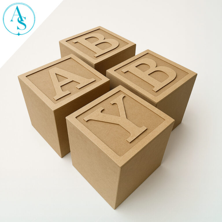 Kit Com 4 Cubos Baby Mdf Cru Montado