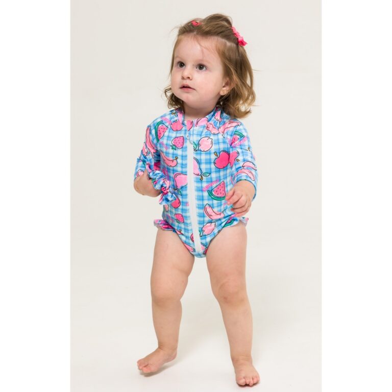 Maiô Manga Longa Infantil Menina Bebe Biquini Pro