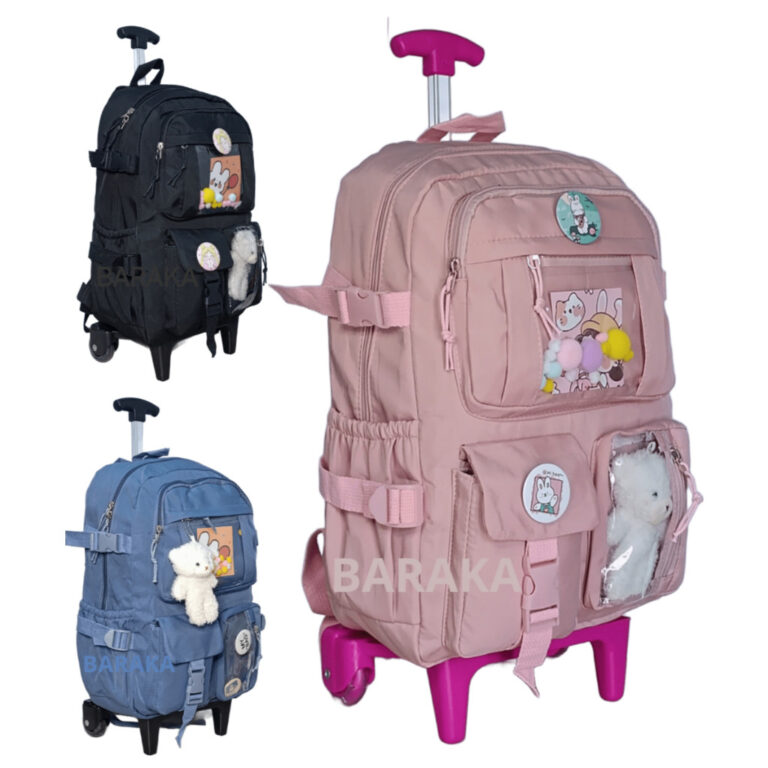 Kit Mochila Meninade Nylon Escolar Paseio Coreano 